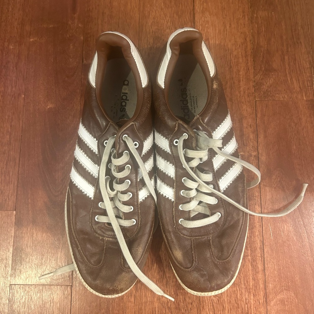 Adidas Brown and White Sneakers Classic Style